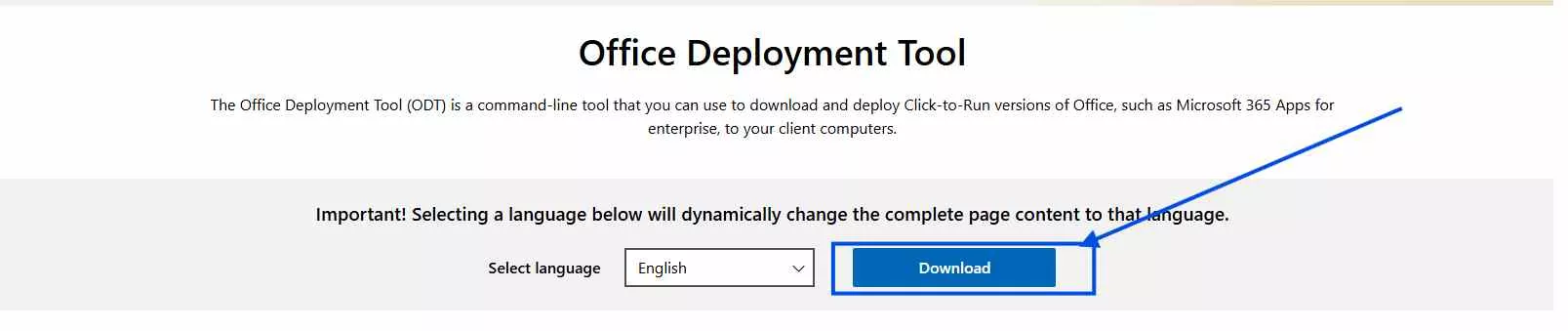 Download Office Deployment Tool from Microsoft